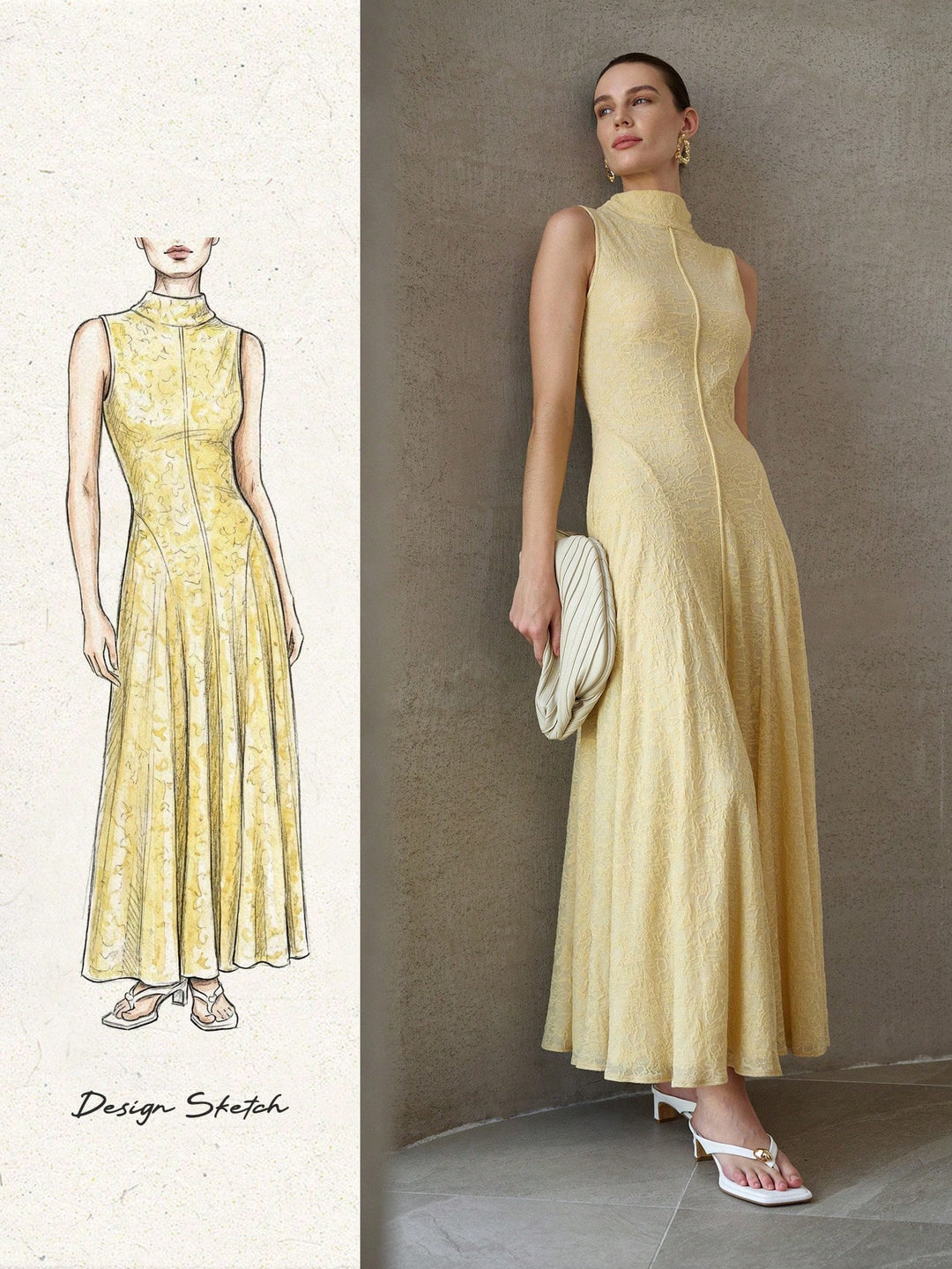 Rochie maxi SHEIN, galben