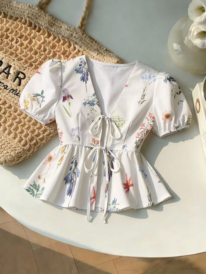 Bluza cropped SHEIN, alb
