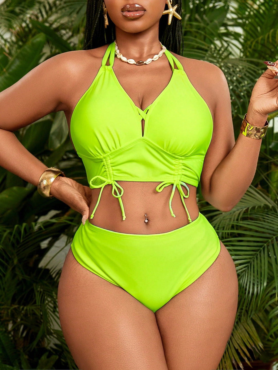 Costum de baie SHEIN, verde
