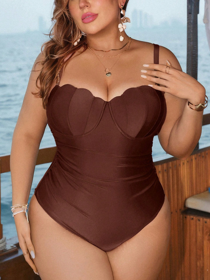 Costum de baie SHEIN, maro