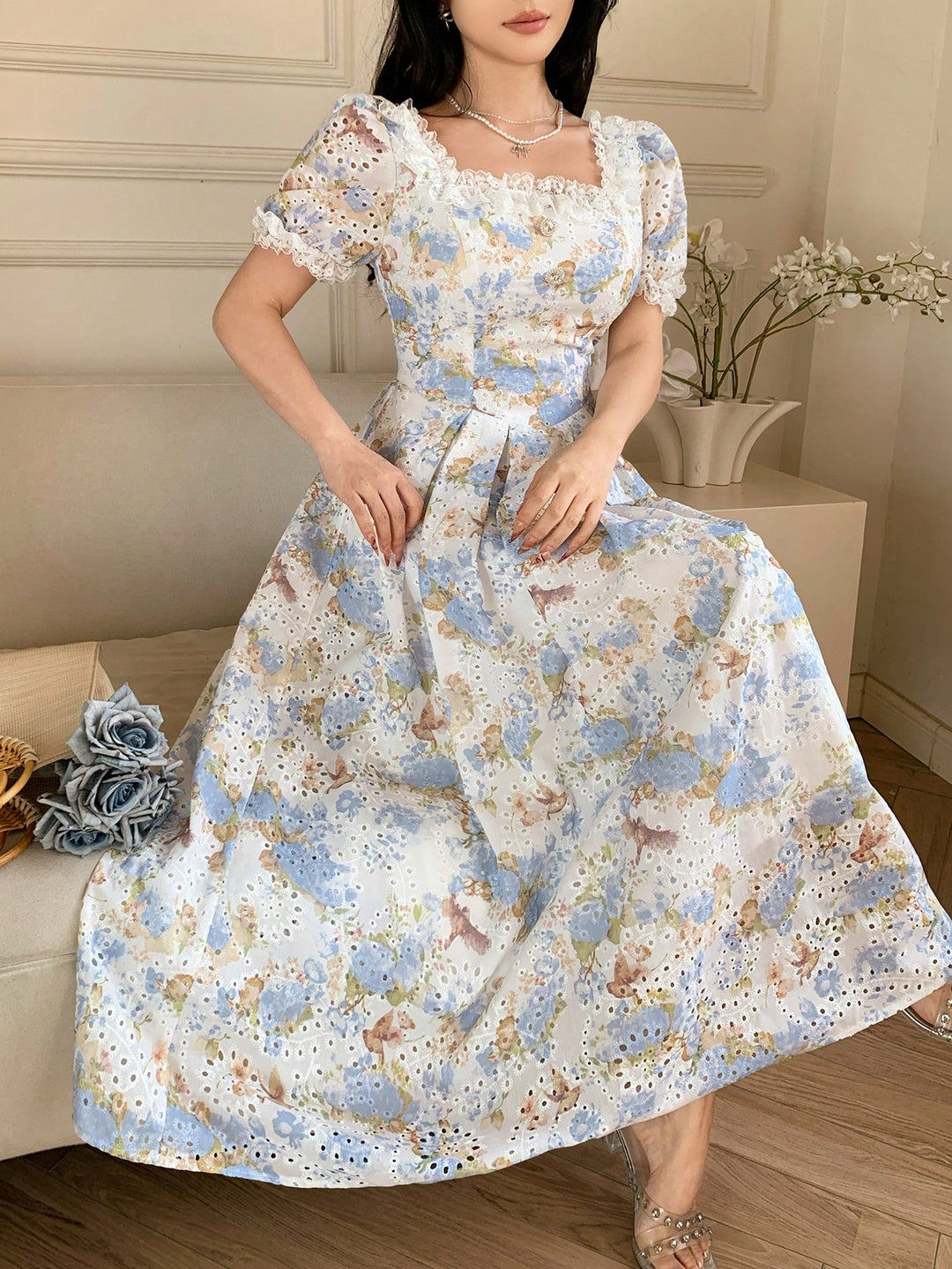 Rochie maxi SHEIN, albastru