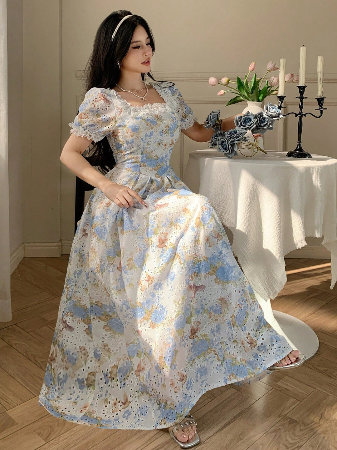 Rochie maxi SHEIN, albastru