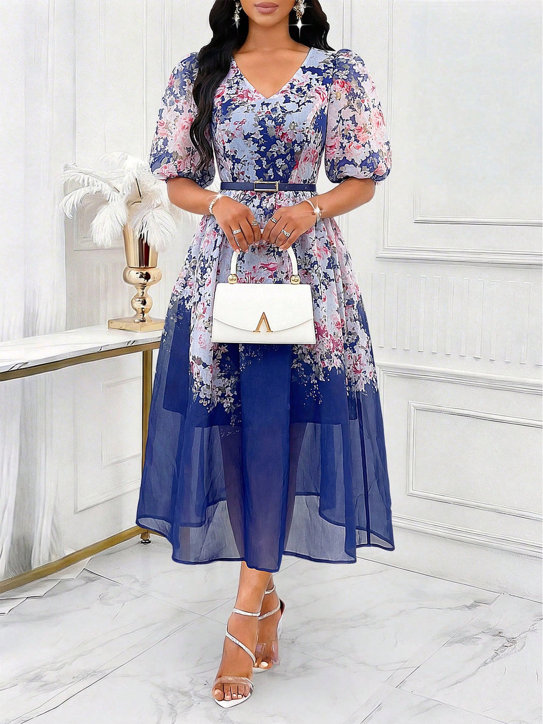 Rochie maxi SHEIN, albastru