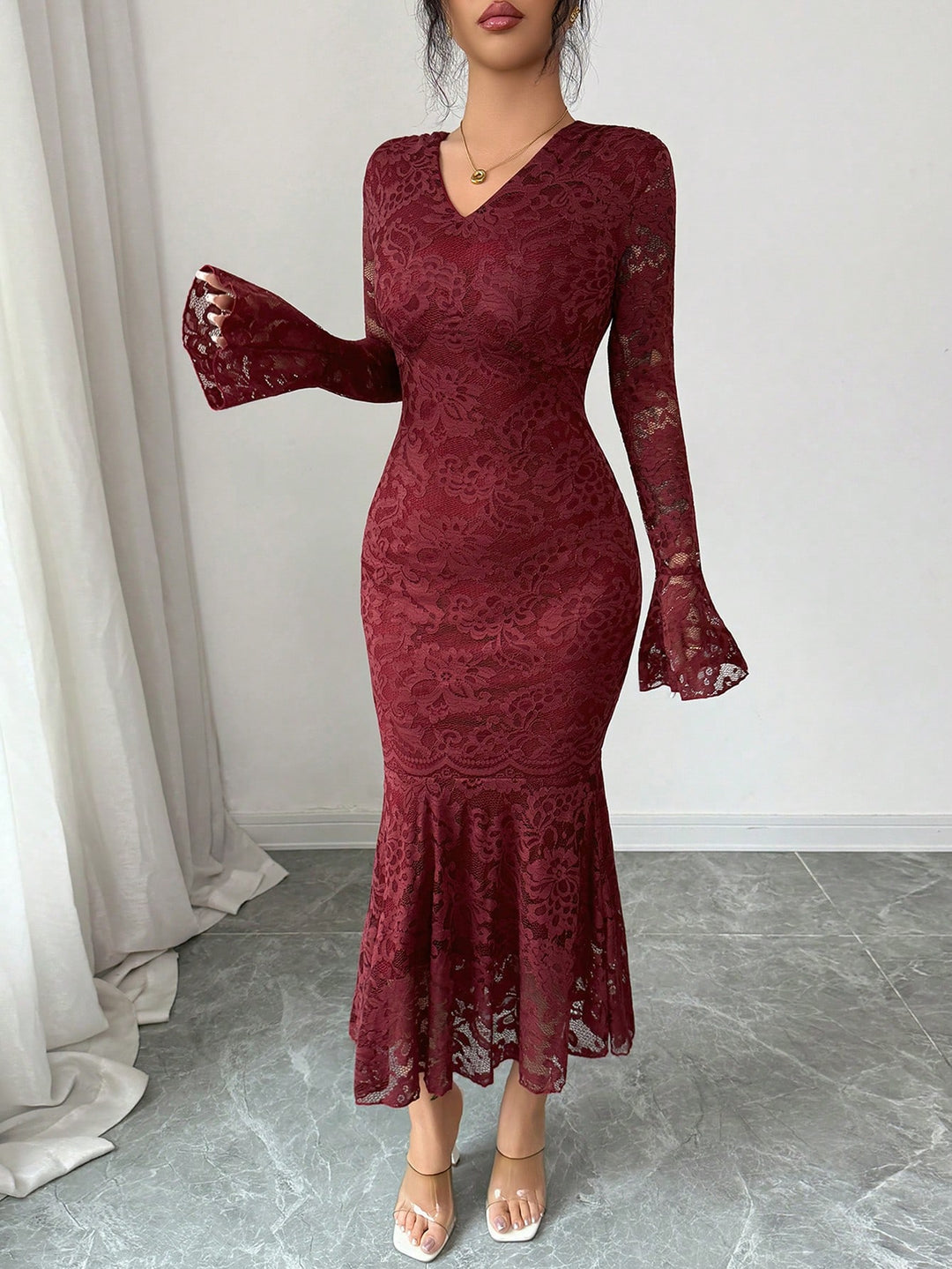 Rochie midi SHEIN, vișiniu