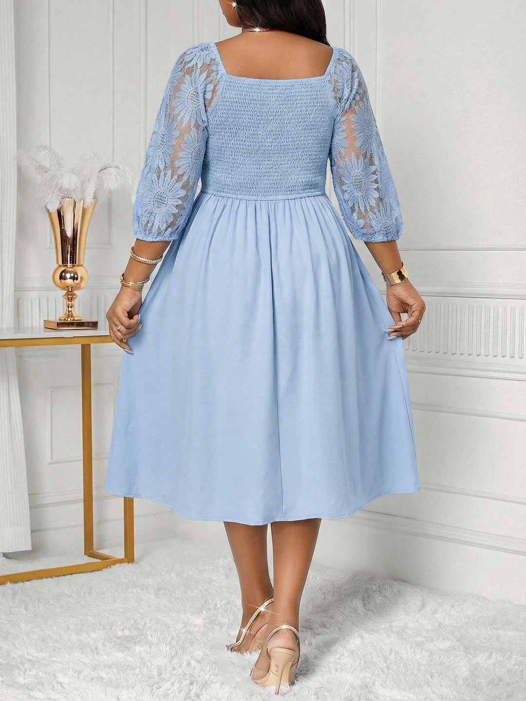Rochie midi SHEIN, albastru