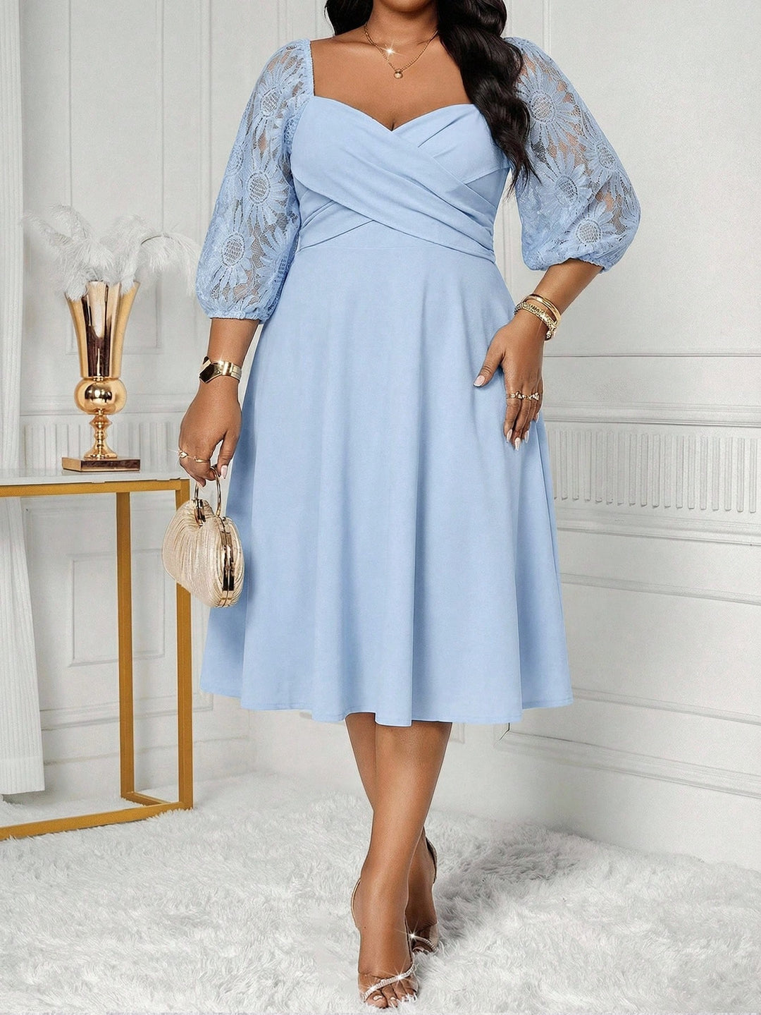 Rochie midi SHEIN, albastru