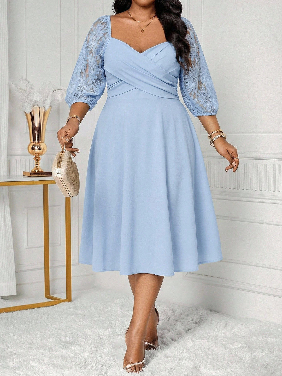 Rochie midi SHEIN, albastru