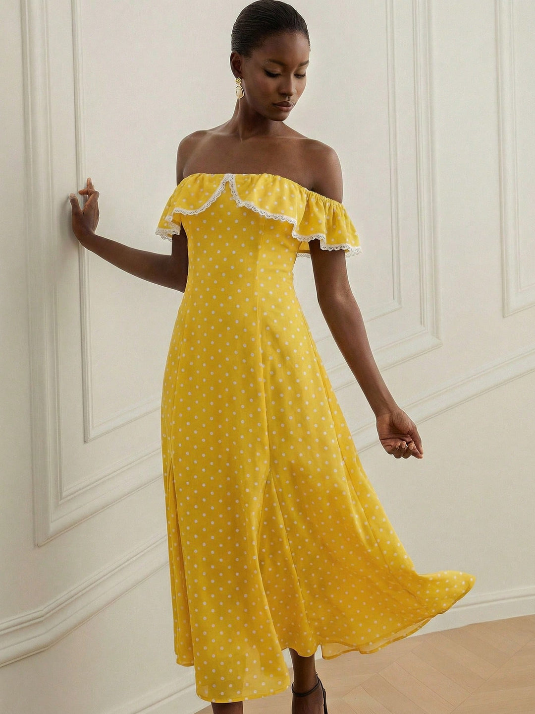 Rochie midi SHEIN, galben