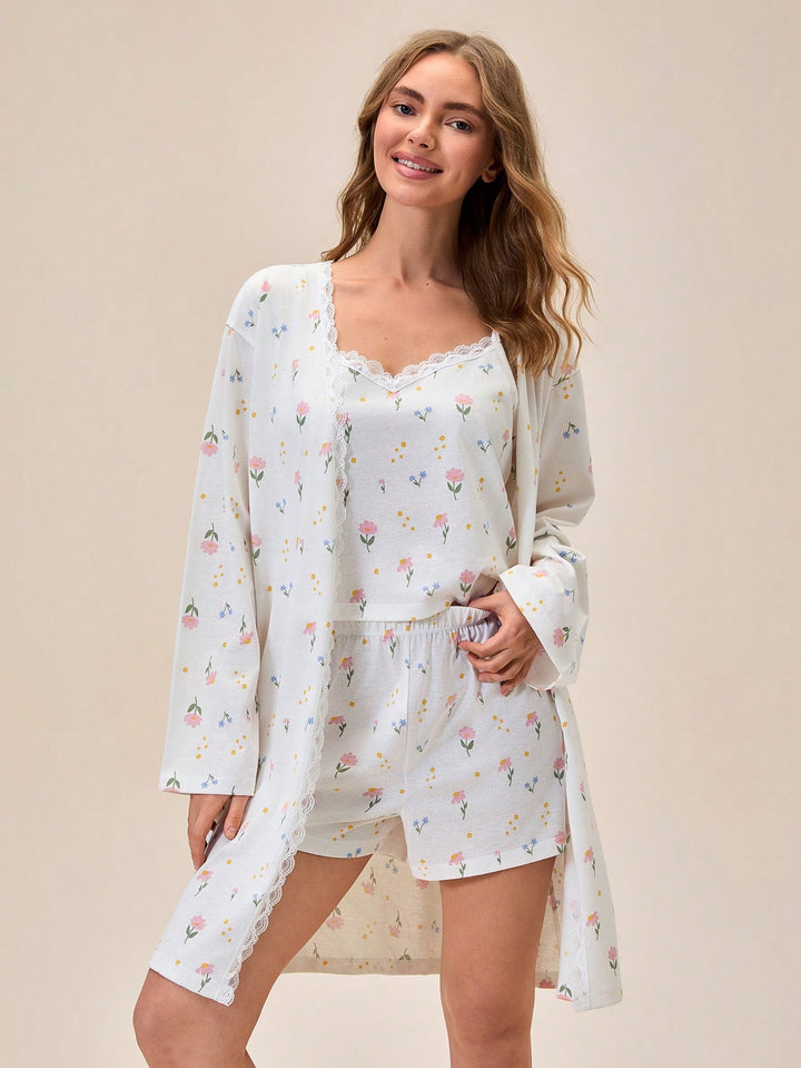 Compleu pijamale SHEIN, alb