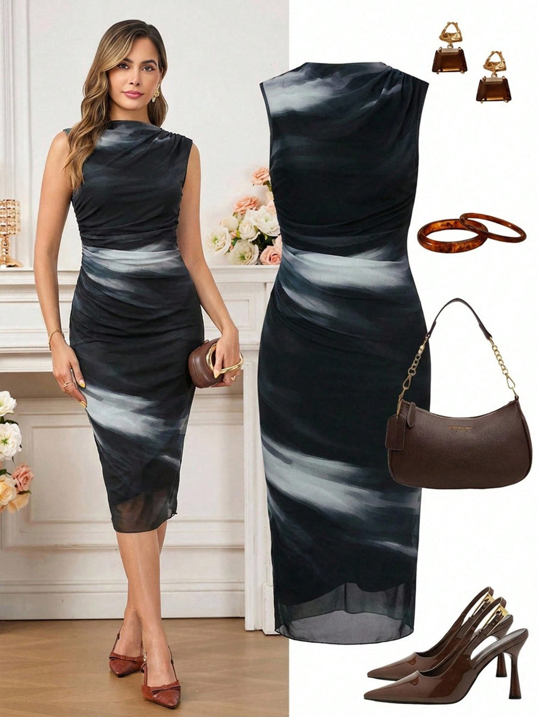 Rochie midi SHEIN, negru
