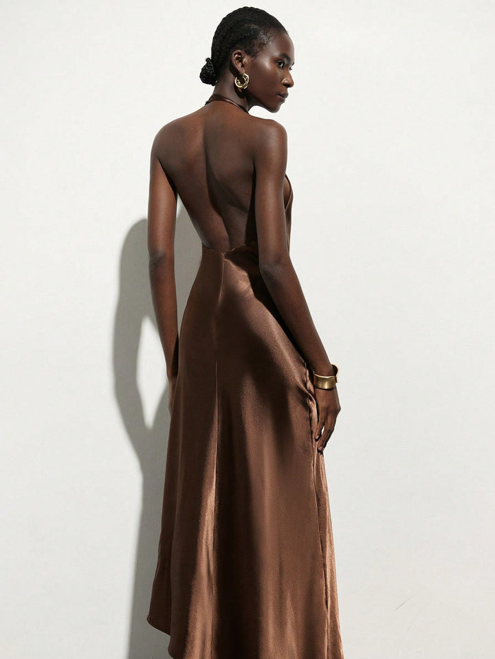 Rochie maxi SHEIN, maro