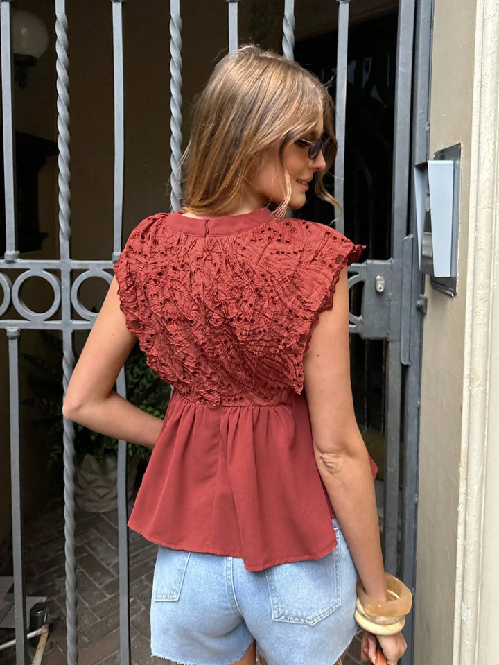Top SHEIN, cărămiziu
