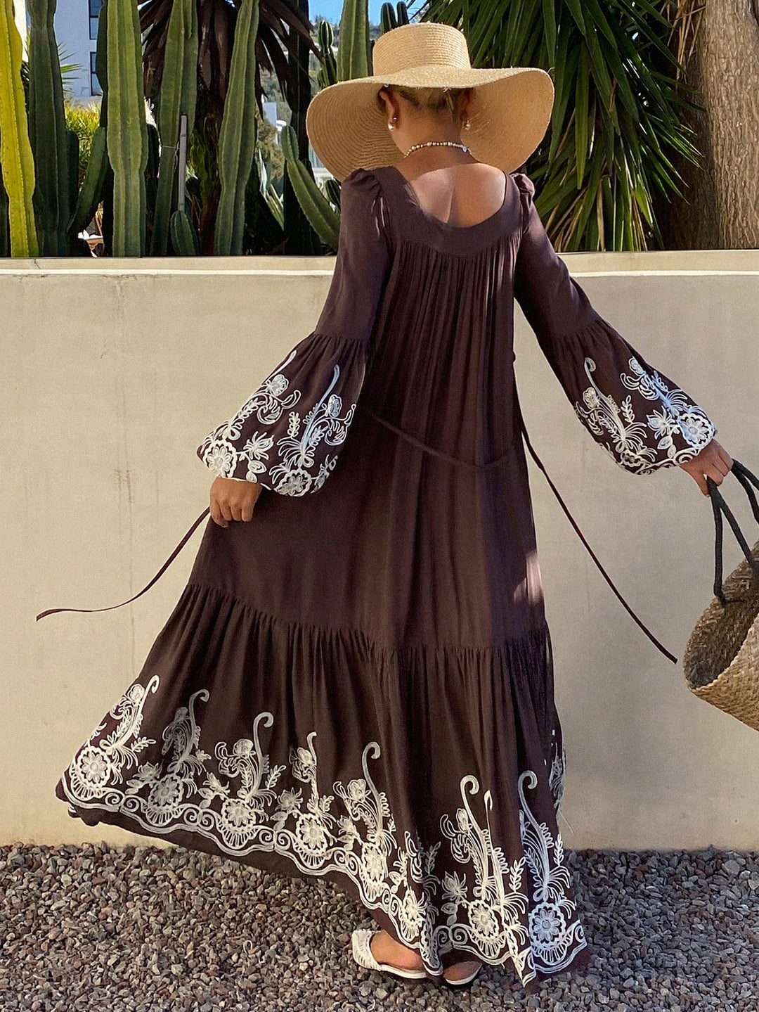 Rochie maxi SHEIN, maro