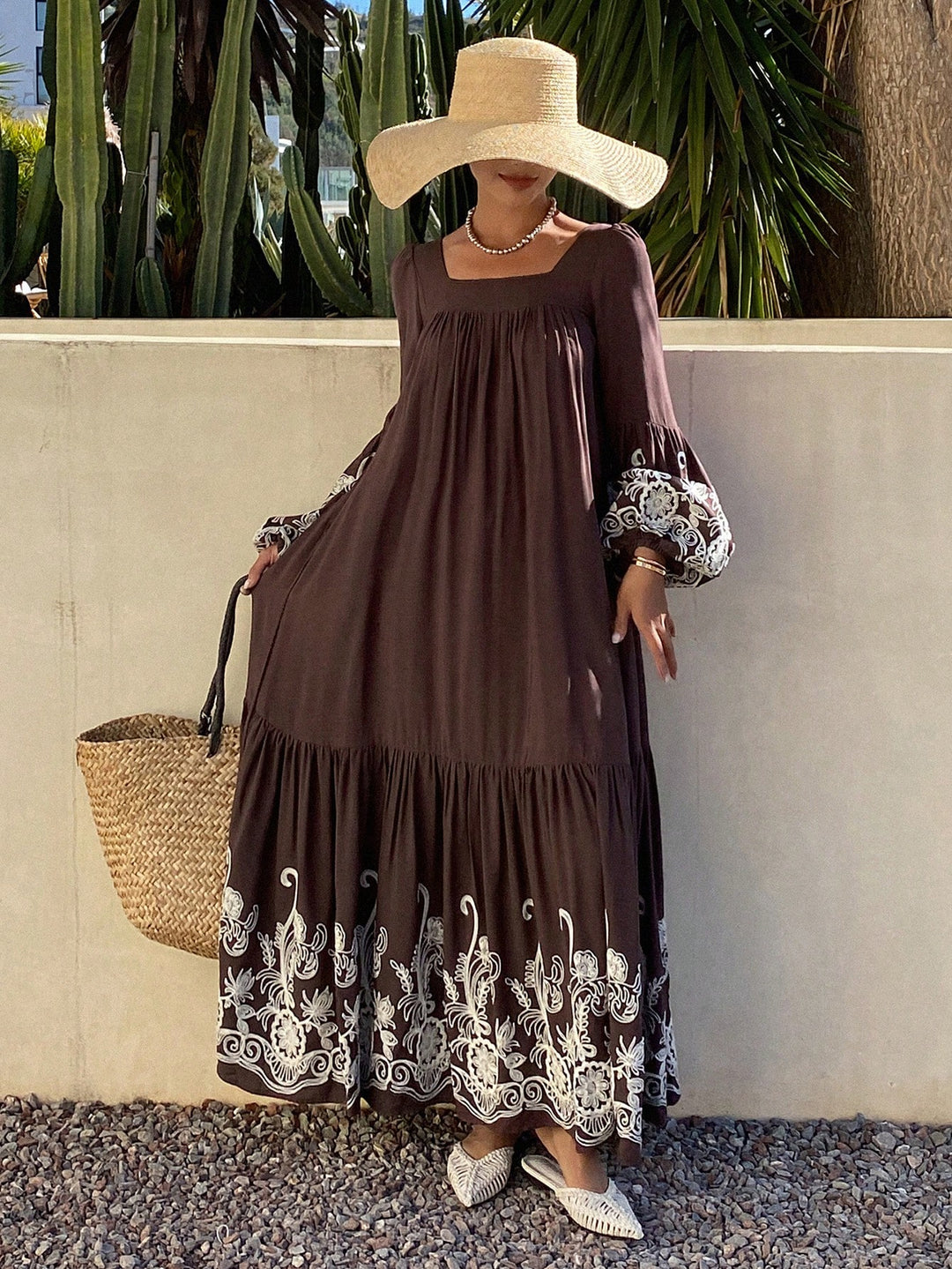 Rochie maxi SHEIN, maro
