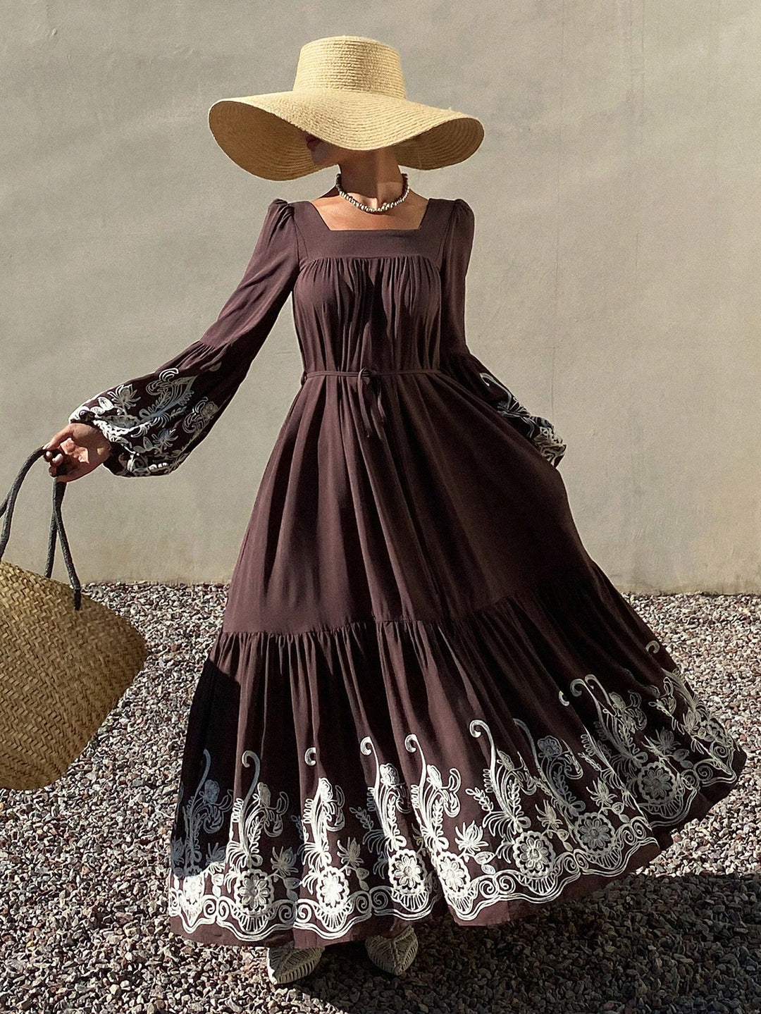 Rochie maxi SHEIN, maro