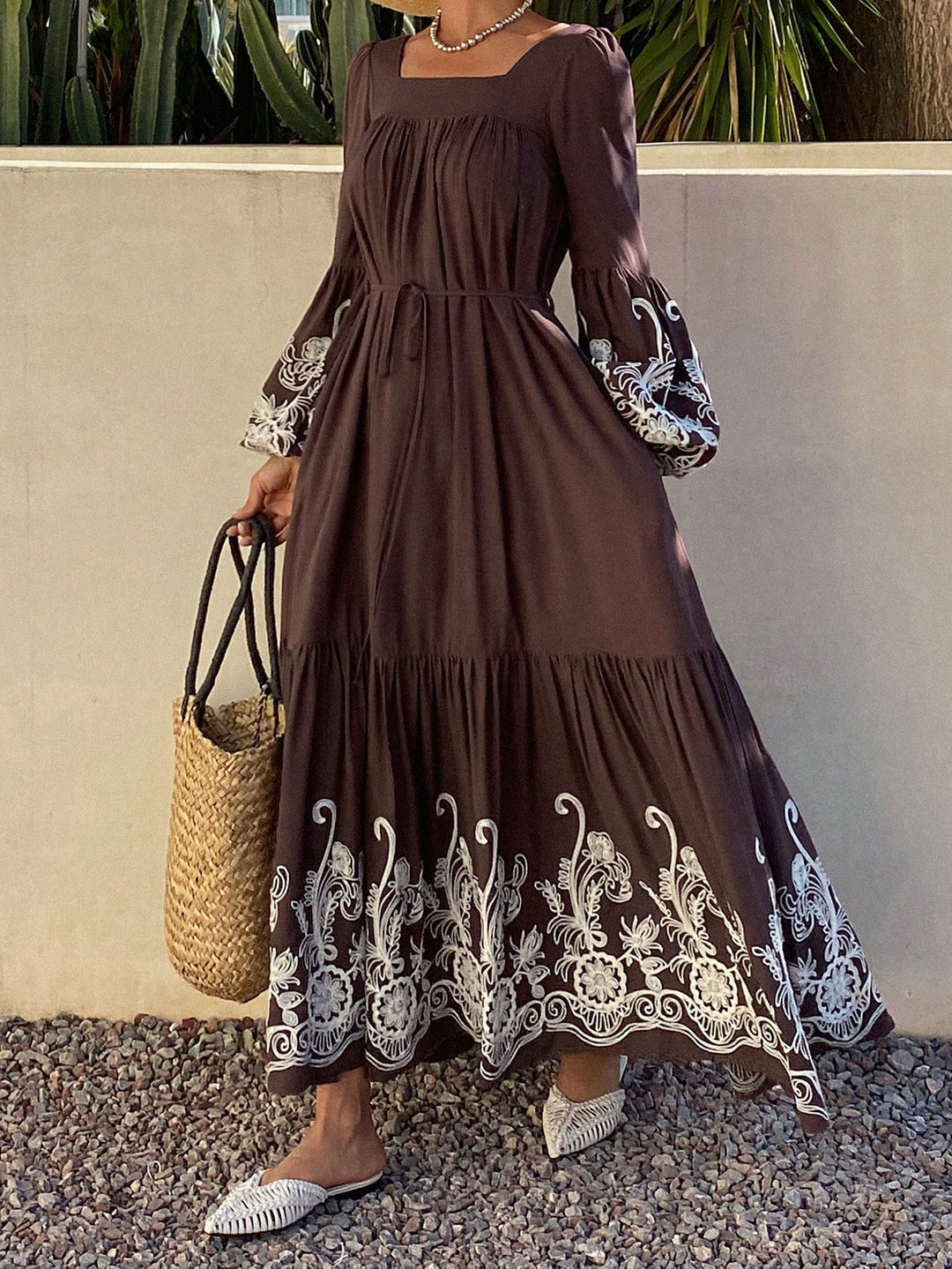 Rochie maxi SHEIN, maro