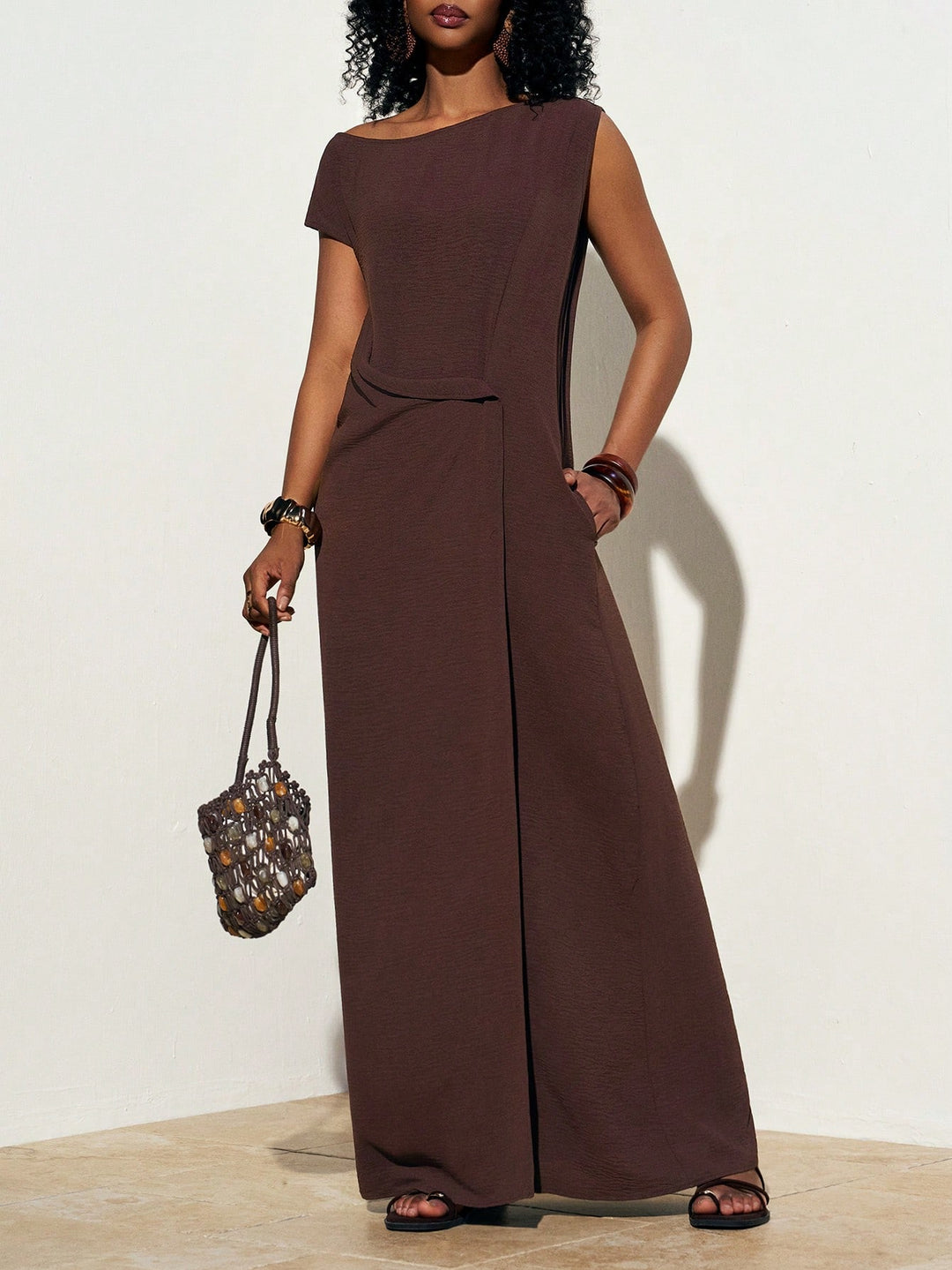 Rochie maxi SHEIN, maro