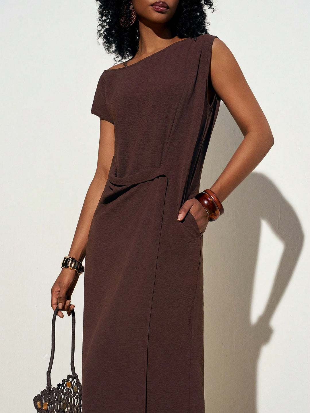 Rochie maxi SHEIN, maro
