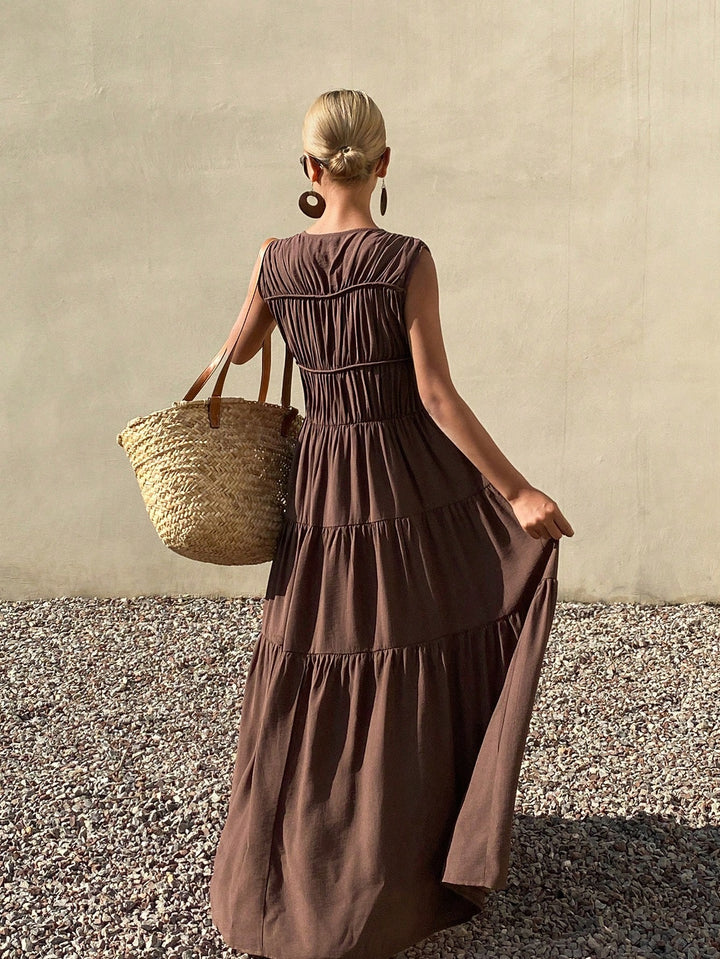 Rochie midi SHEIN, maro