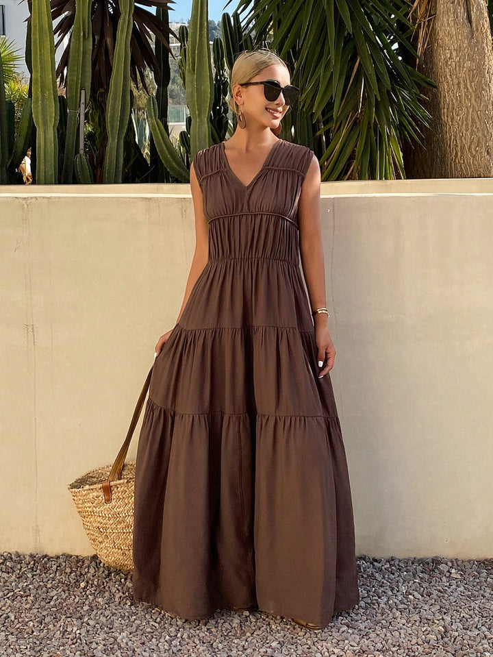 Rochie midi SHEIN, maro