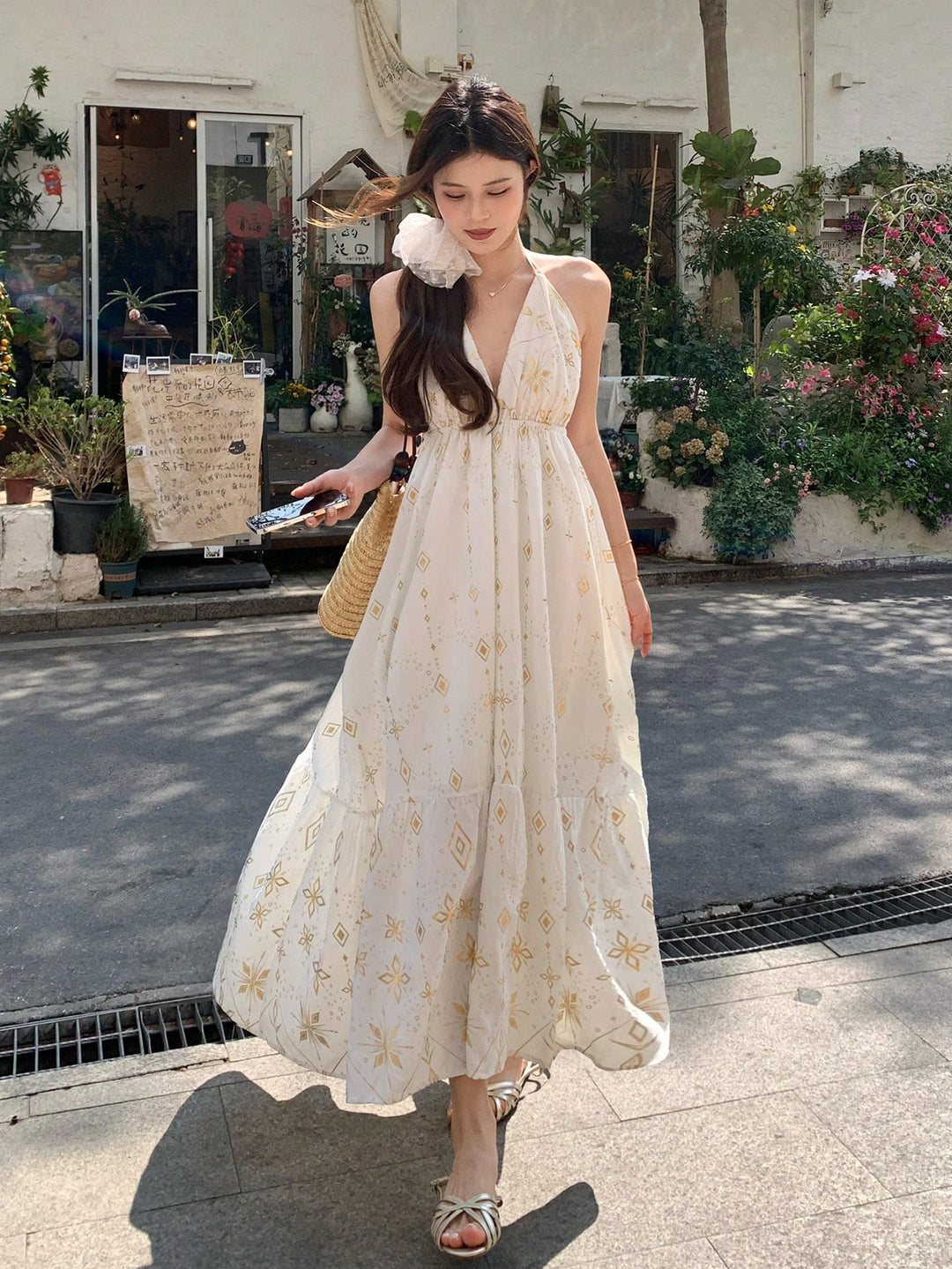 Rochie maxi SHEIN, alb