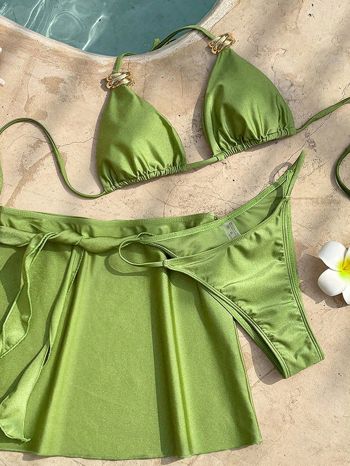 Set bikini SHEIN, kaki