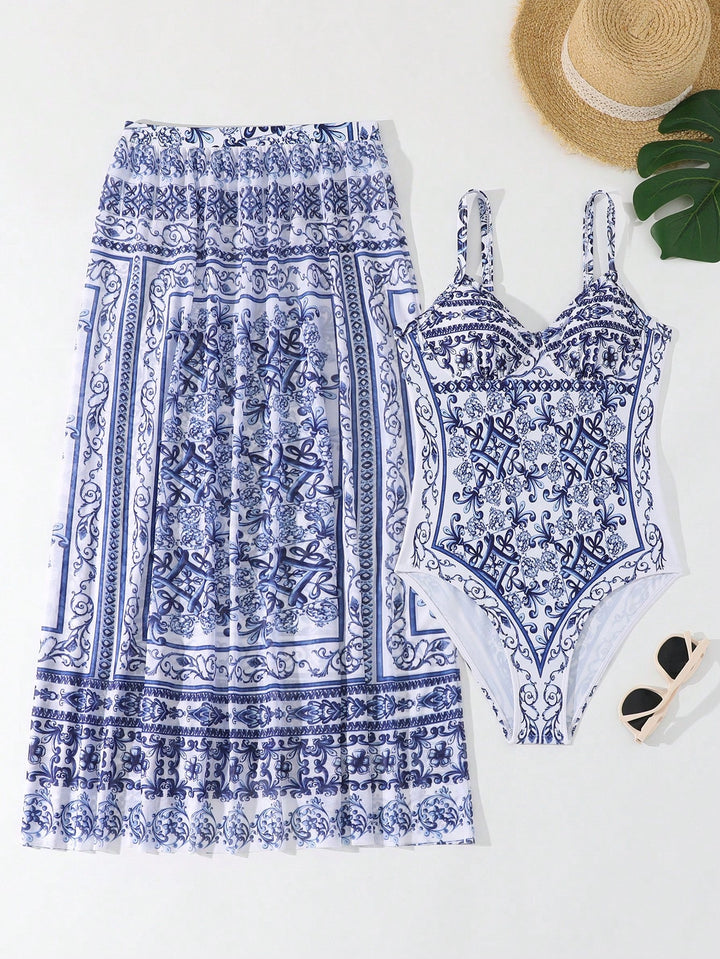 Costum de baie SHEIN, albastru