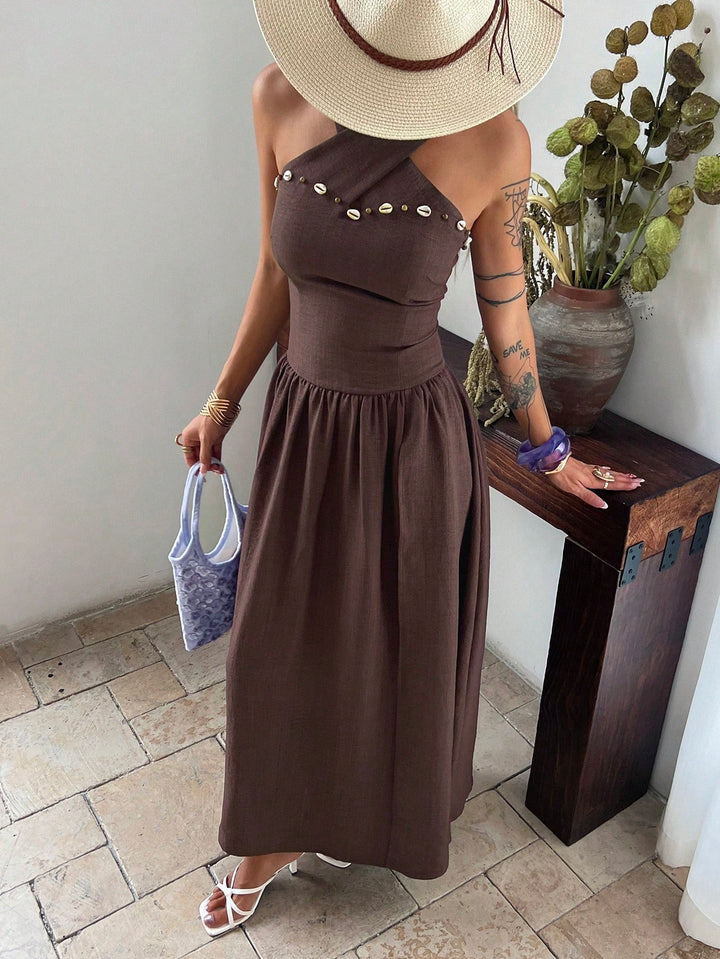 Rochie midi SHEIN, maro