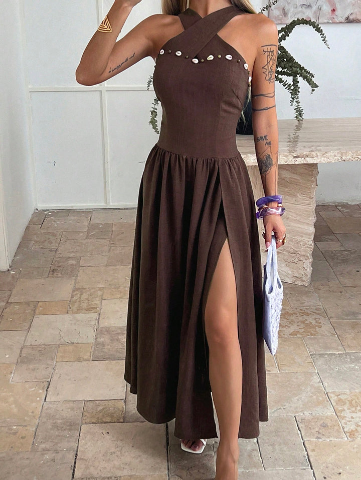Rochie midi SHEIN, maro