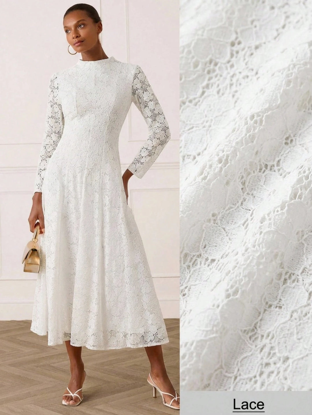 Rochie midi SHEIN, alb