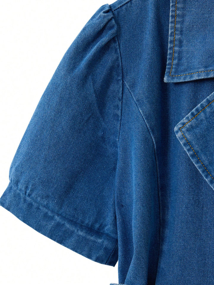 Jachetă de denim SHEIN, albastru