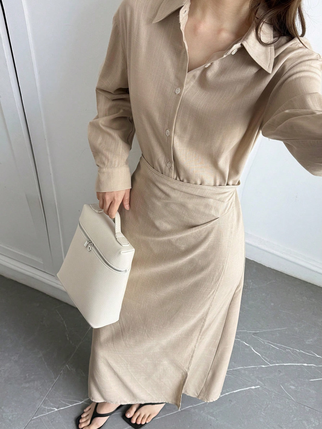 Rochie maxi SHEIN, kaki