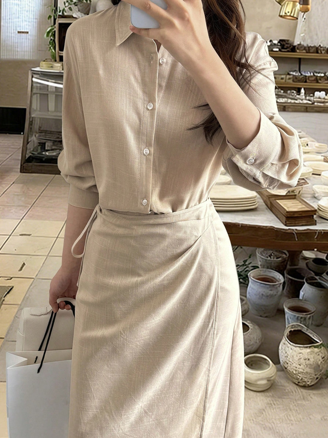 Rochie maxi SHEIN, kaki
