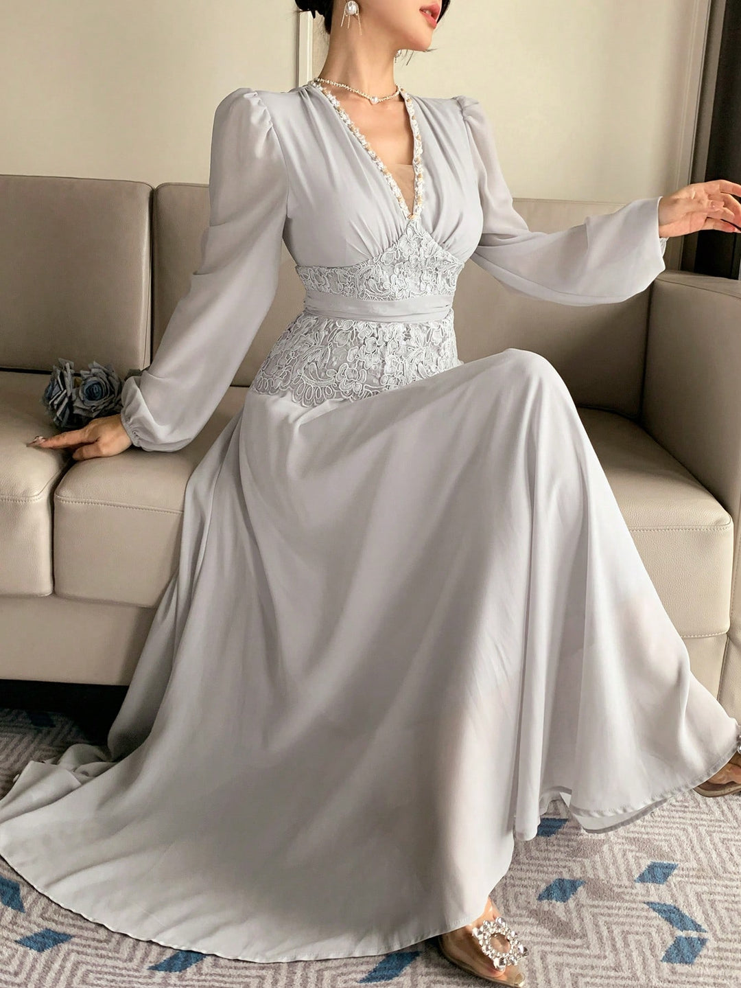 Rochie maxi SHEIN, gri