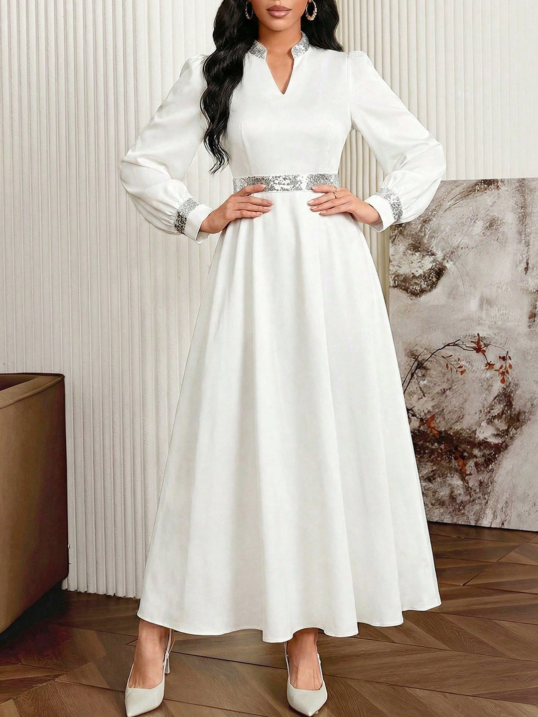 Rochie maxi SHEIN, alb