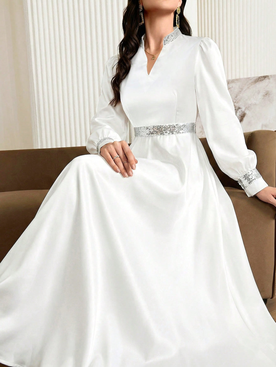 Rochie maxi SHEIN, alb
