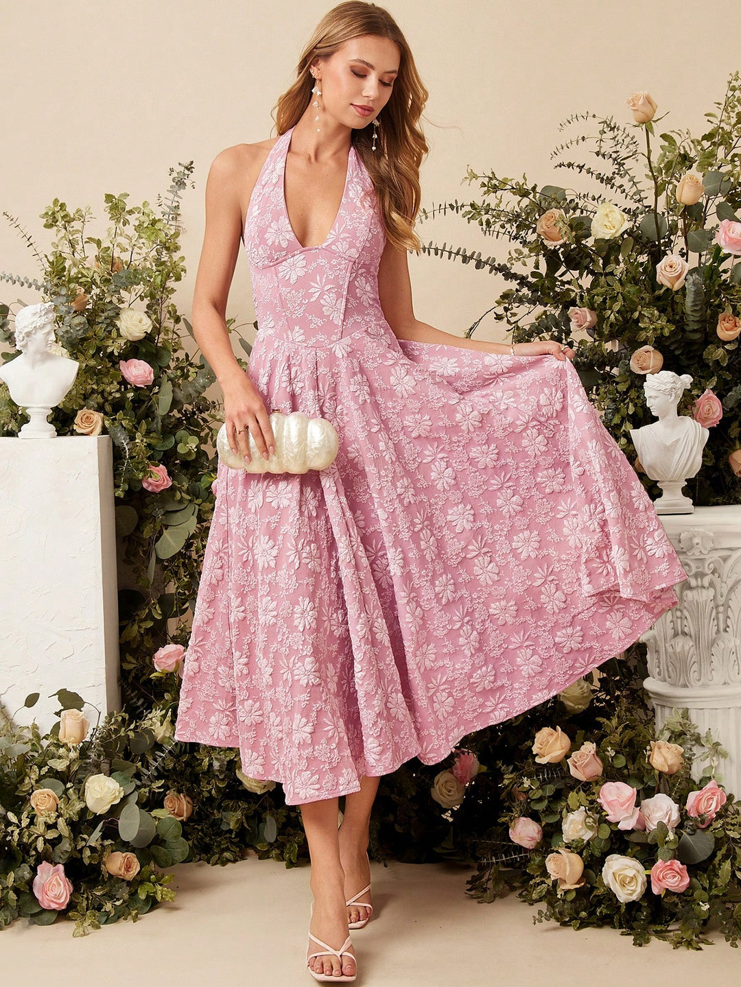 Rochie maxi SHEIN, roz