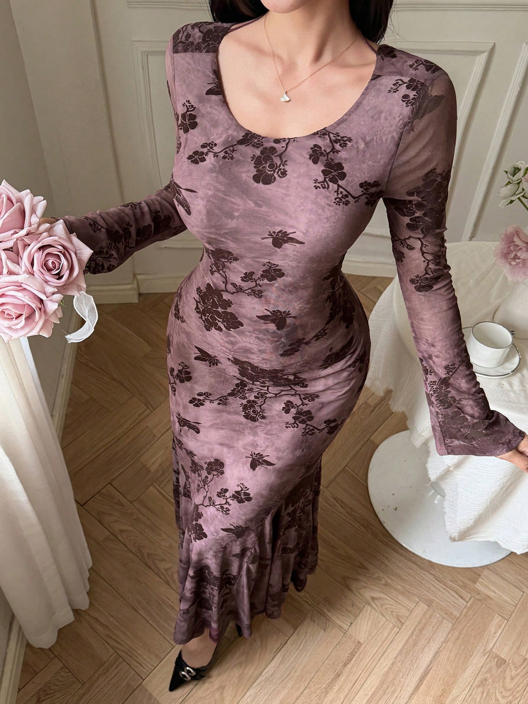 Rochie maxi SHEIN, mix culori