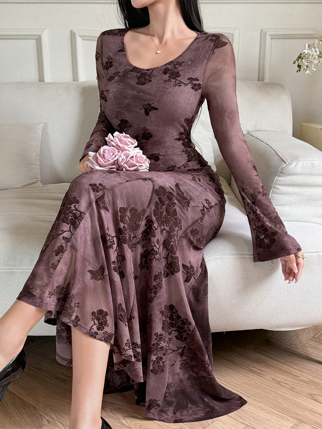 Rochie maxi SHEIN, mix culori