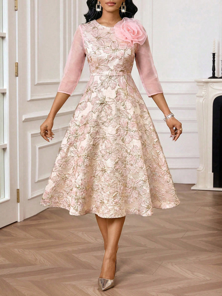 Rochie midi SHEIN, roz