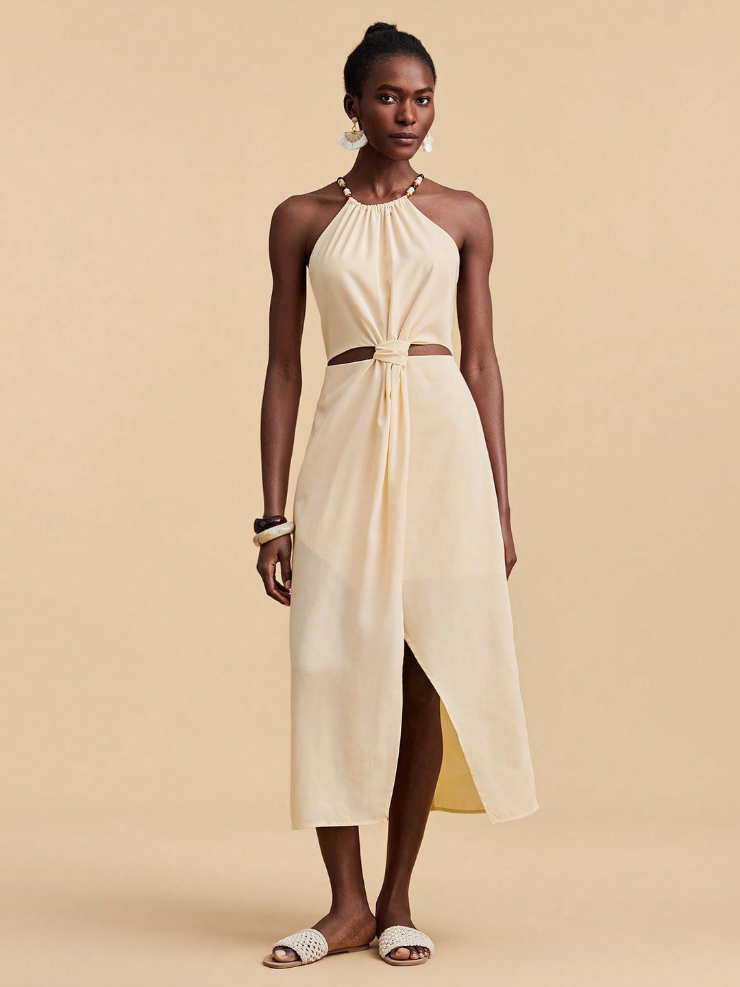 Rochie maxi SHEIN, bej