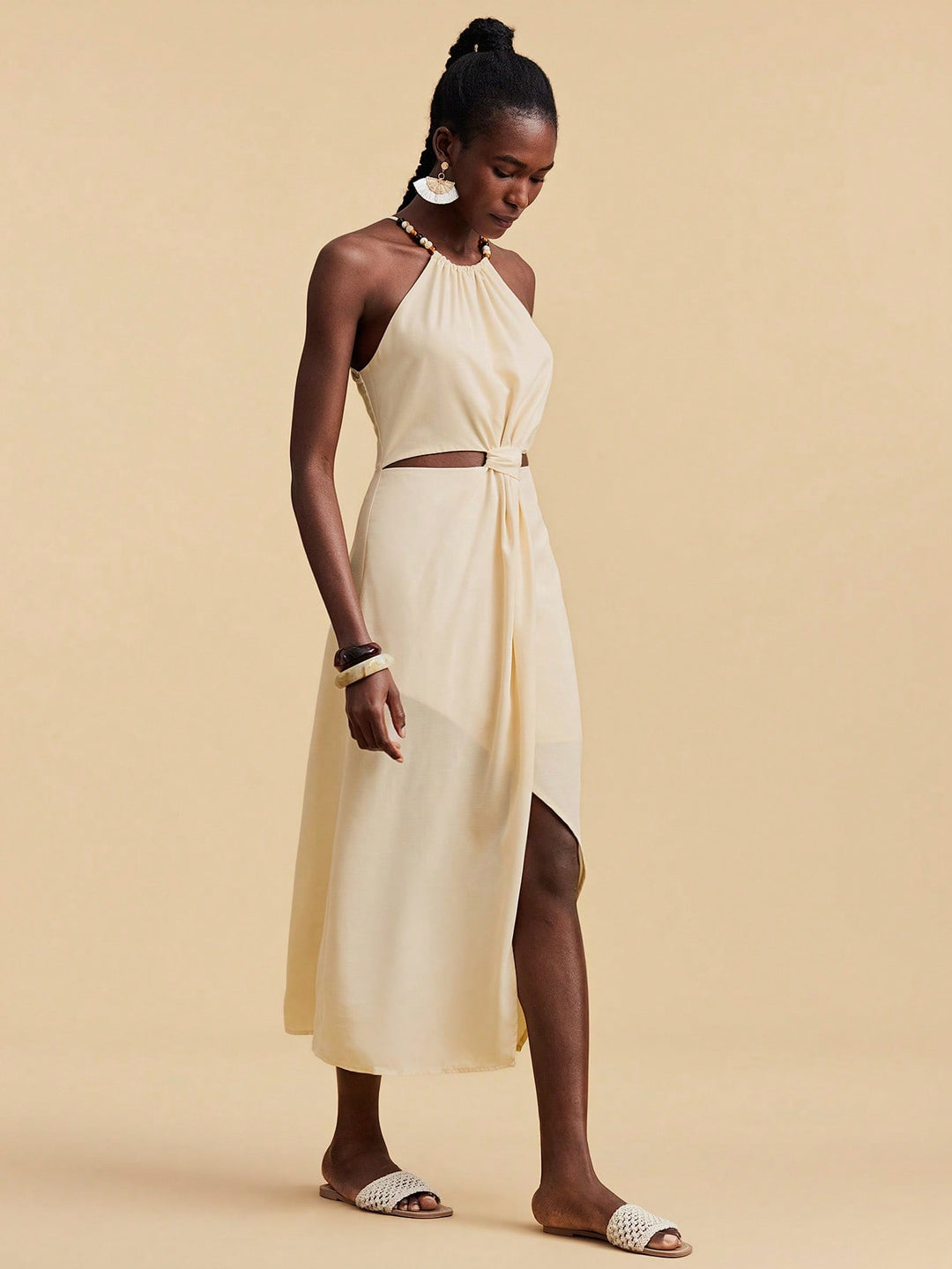 Rochie maxi SHEIN, bej