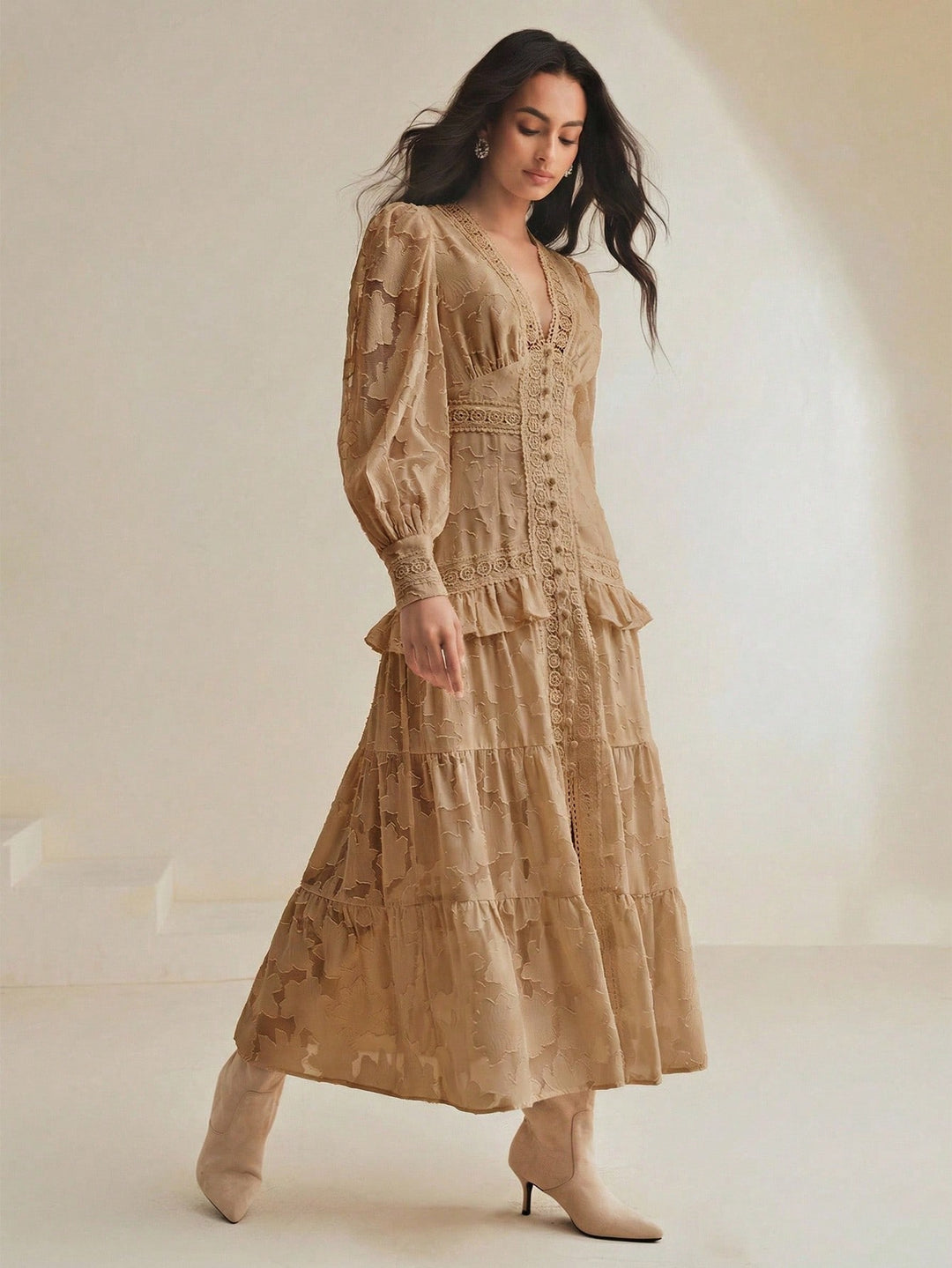 Rochie maxi SHEIN, kaki