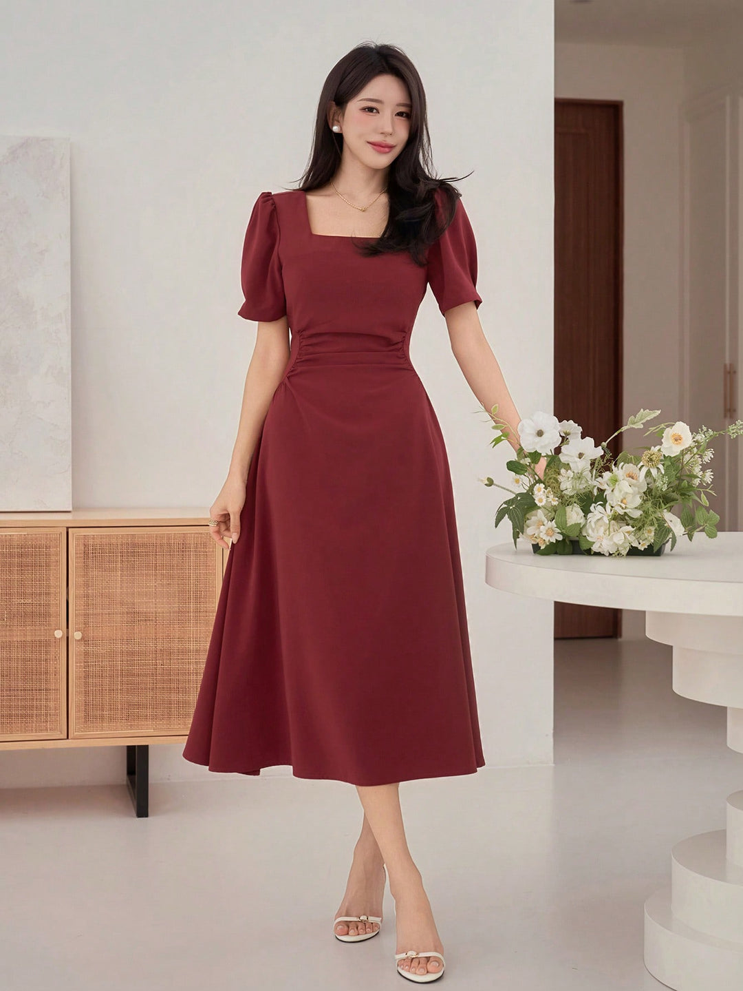 Rochie midi SHEIN, roșu