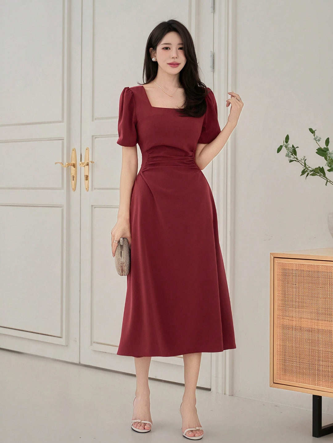 Rochie midi SHEIN, roșu