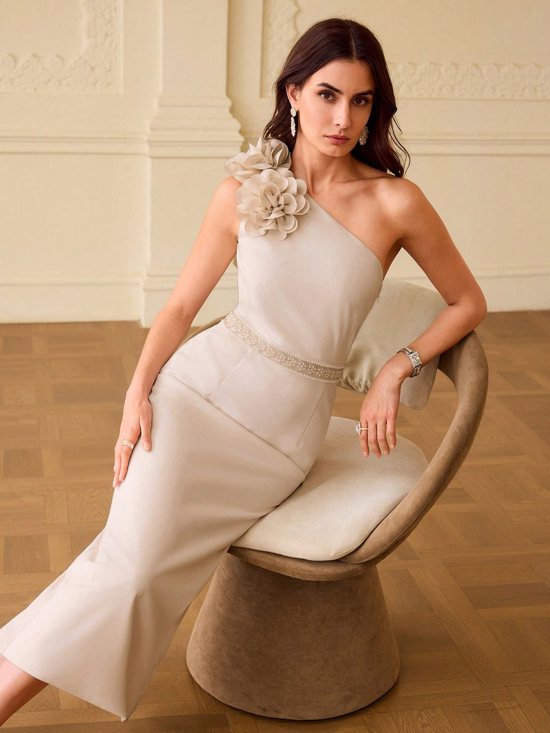 Rochie midi SHEIN, alb