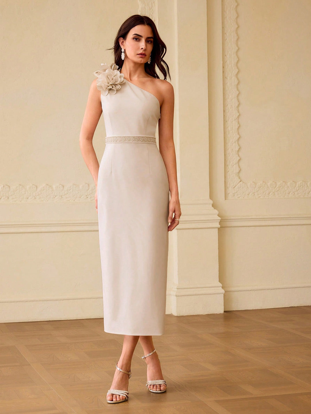 Rochie midi SHEIN, alb
