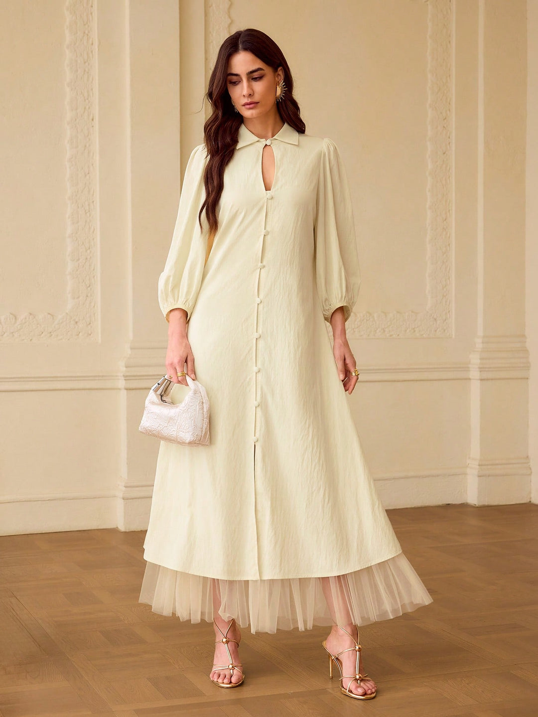 Rochie maxi SHEIN, bej