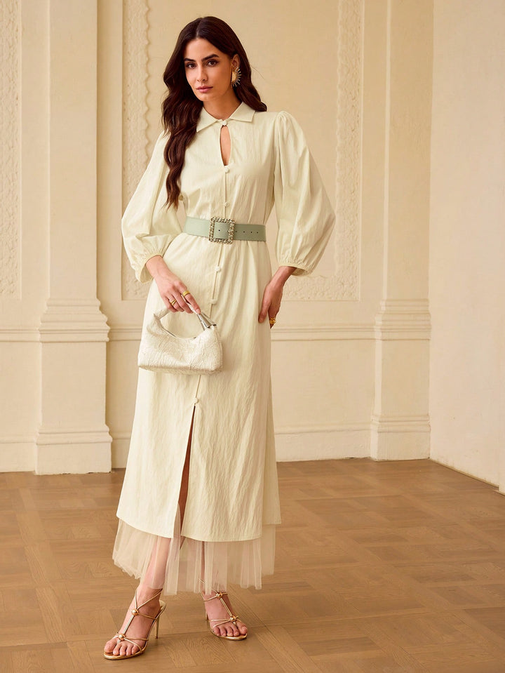 Rochie maxi SHEIN, bej