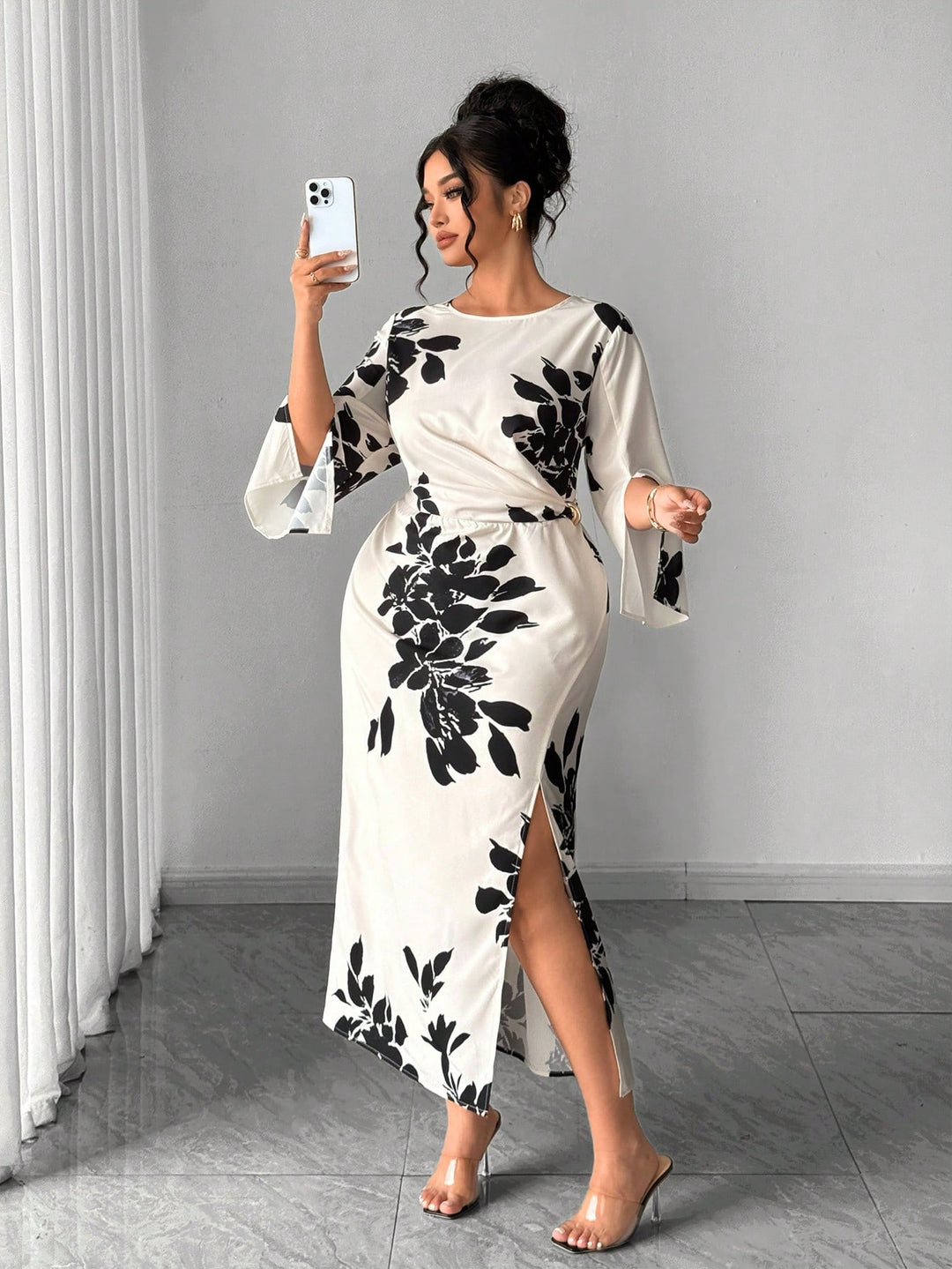 Rochie midi SHEIN, mix culori